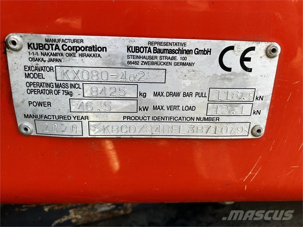 Kubota KX 080-4 A2 Midi rýpadla 7t - 12t