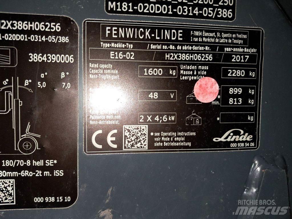 Linde E16-02 Akumulátorové vozíky