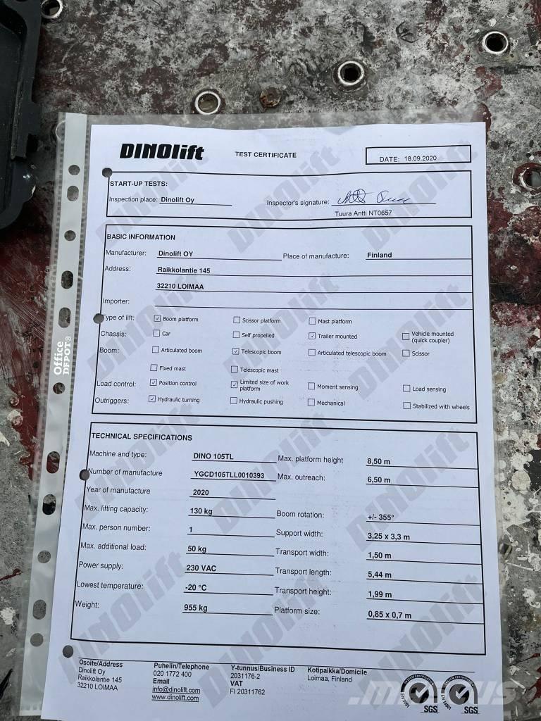 Dino 105TL Přívěsové plošiny