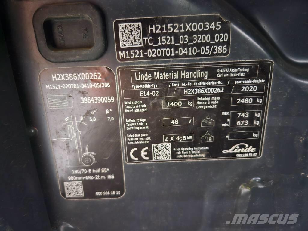 Linde E14 Akumulátorové vozíky