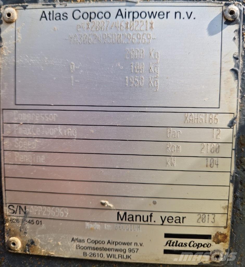 Atlas Copco XAHS 186 Kompresory