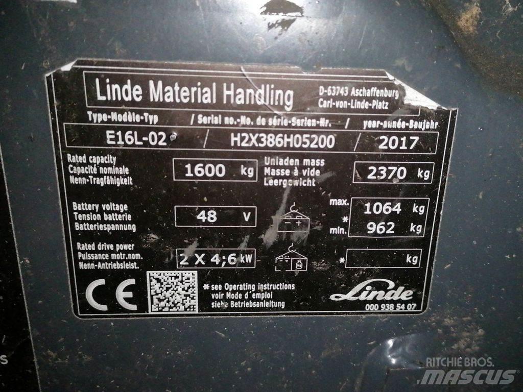 Linde E16L-02 Akumulátorové vozíky