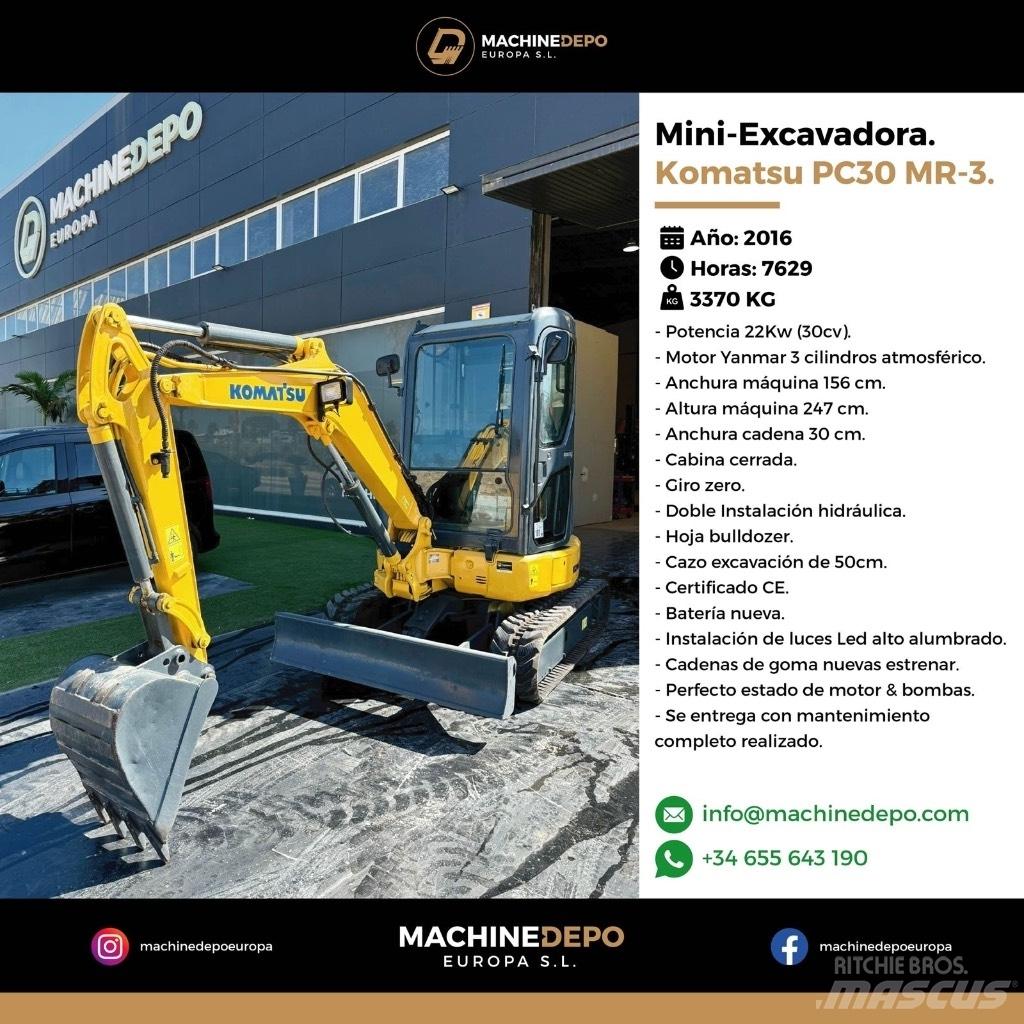 Komatsu PC 30 MR-3 Mini rýpadla < 7t