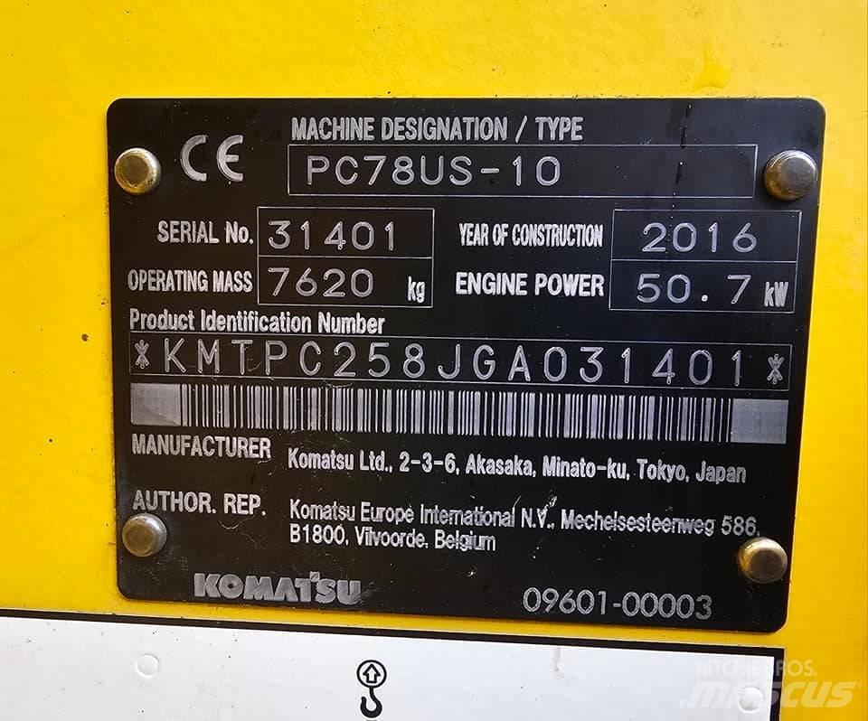 Komatsu pc78us-10 Mini rýpadla < 7t
