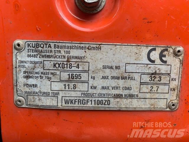 Kubota KX 018-4 Mini rýpadla < 7t