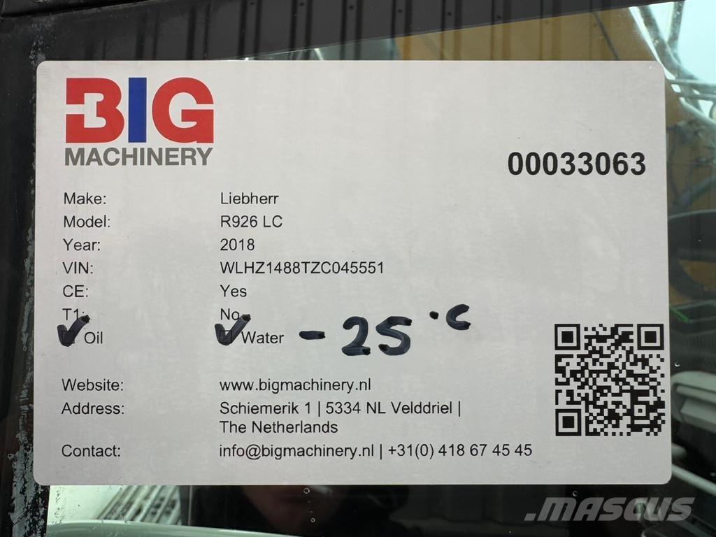 Liebherr R926 LC Pásová rýpadla