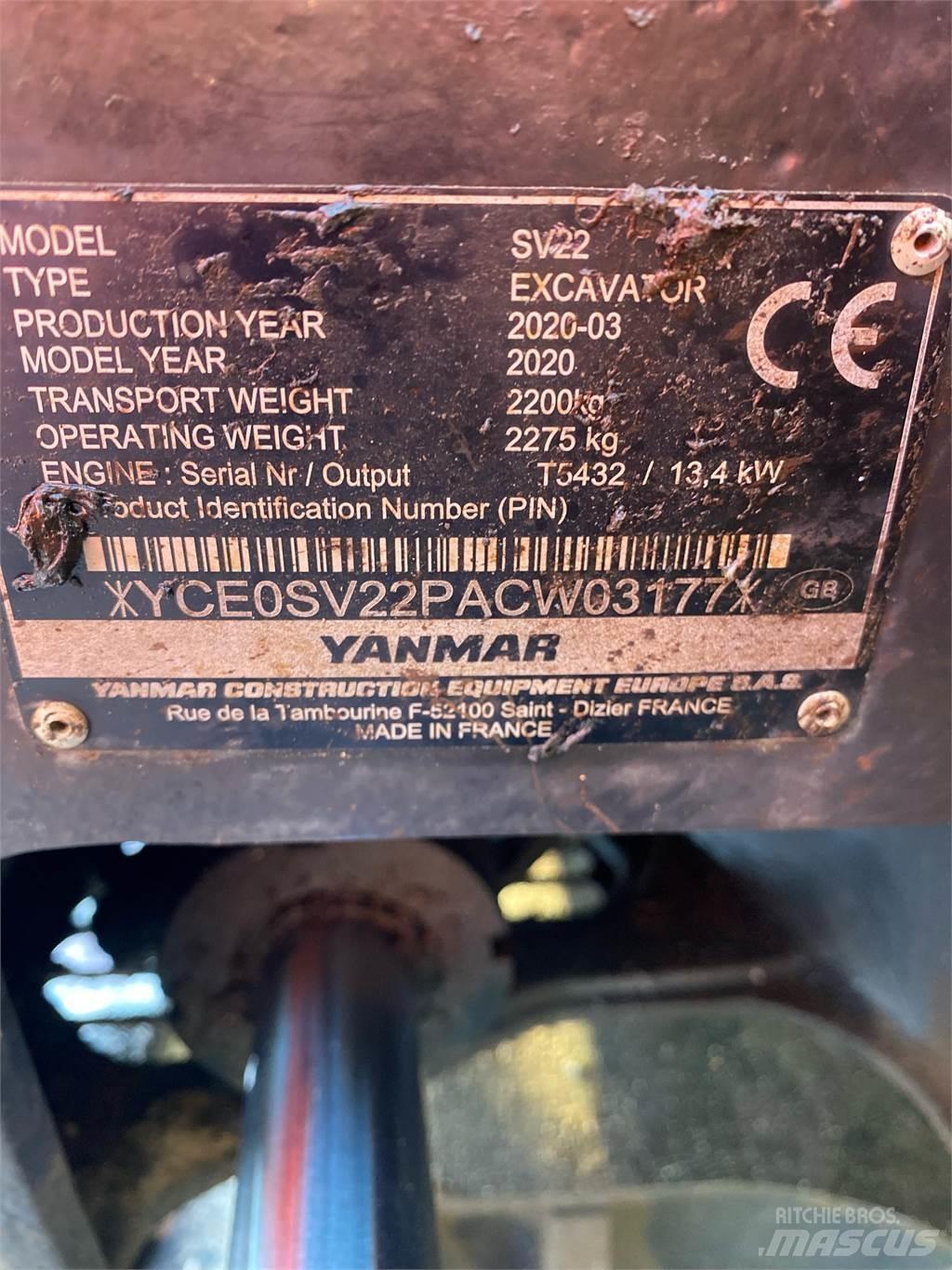 Yanmar SV22 Mini rýpadla < 7t