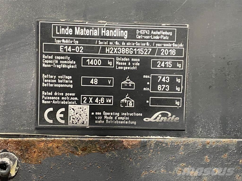 Linde E14-02 Akumulátorové vozíky