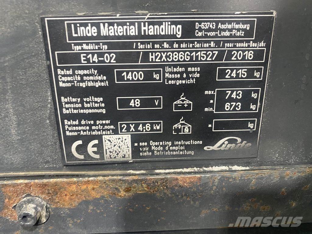 Linde E14-02 Akumulátorové vozíky