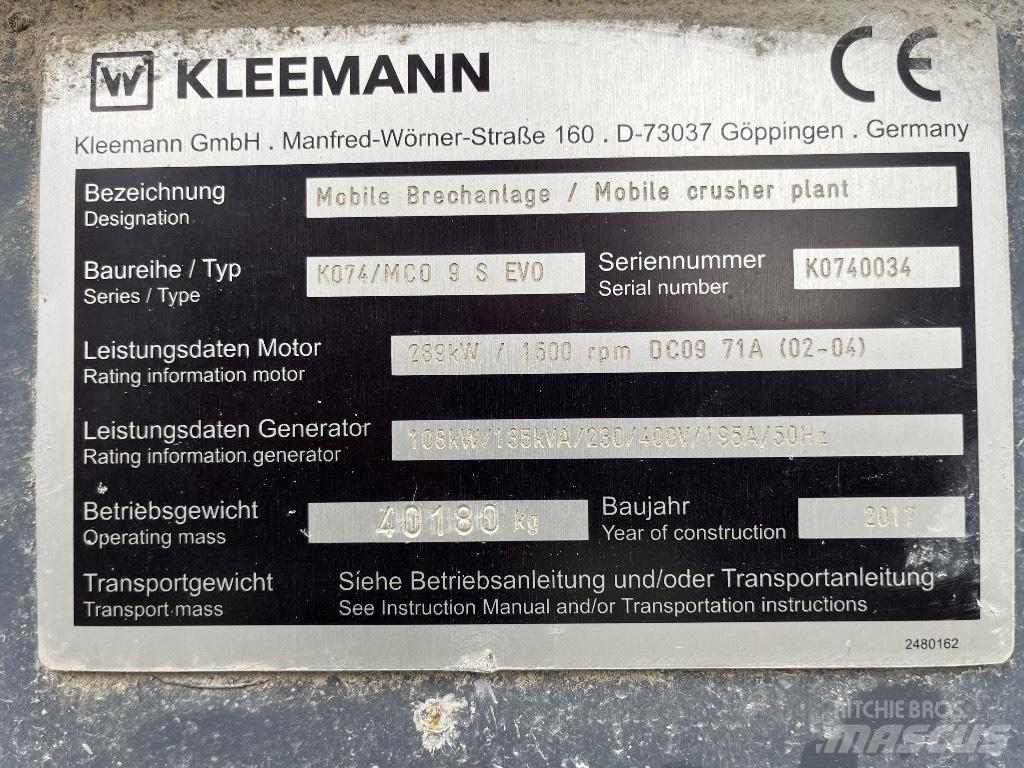 Kleemann MC 09 S Mobilní drtiče