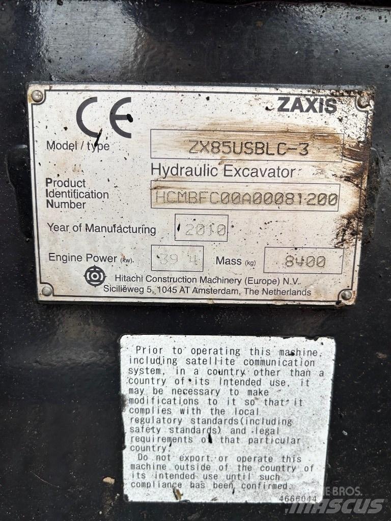 Hitachi Zaxis 85 USB Midi rýpadla 7t - 12t