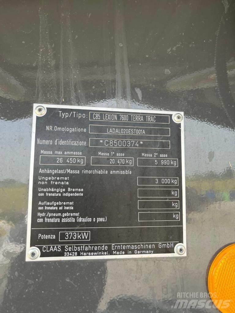 CLAAS LEXION 7600 TT Sklízecí mlátičky