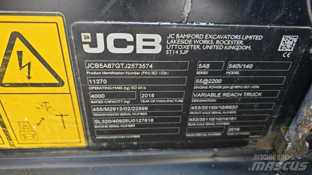 JCB 540-140 Teleskopické manipulátory