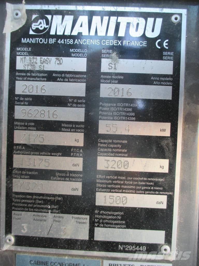 Manitou MT 932 Teleskopické manipulátory