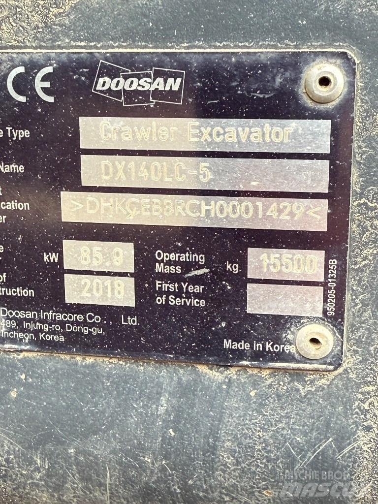Doosan DX 140 LC Pásová rýpadla