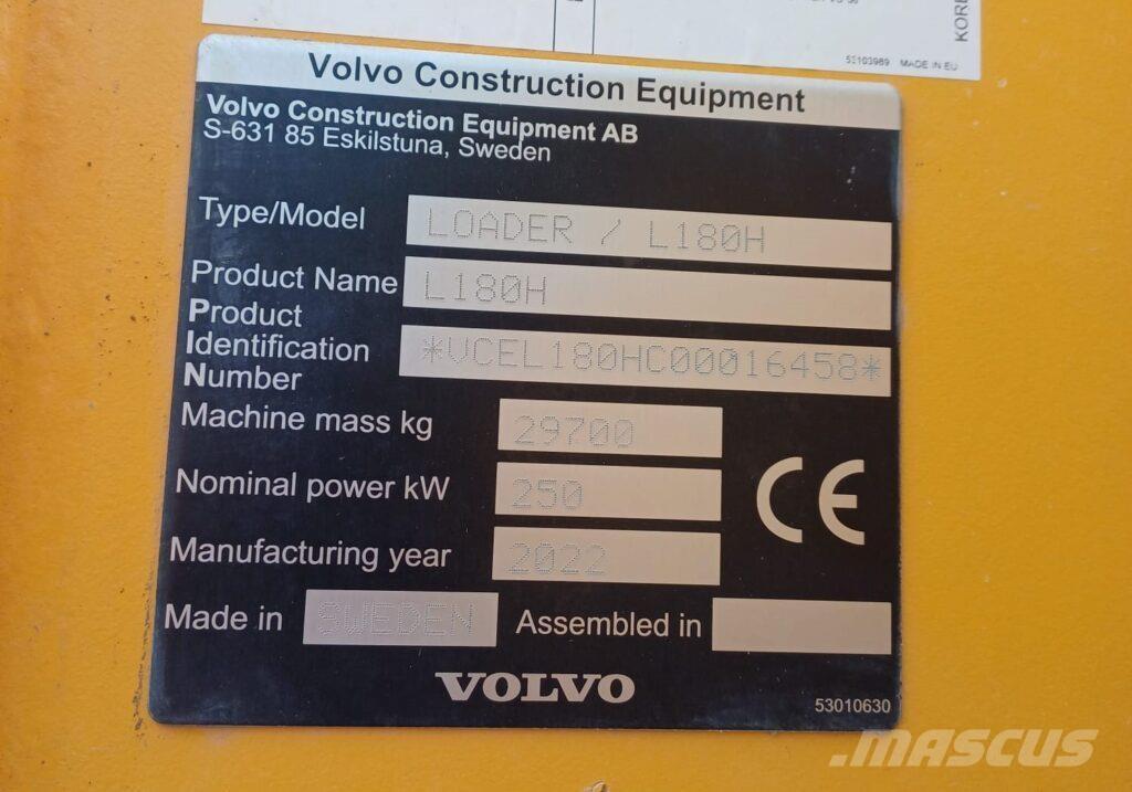 Volvo L180H Kolové nakladače