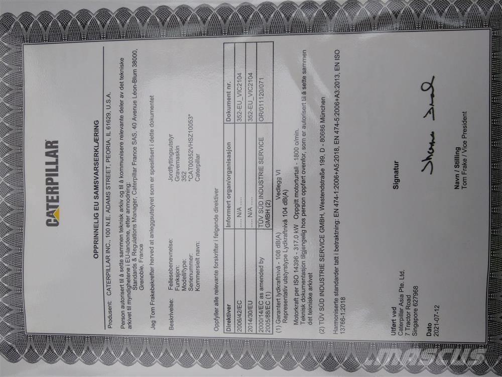 CAT 352 Pásová rýpadla