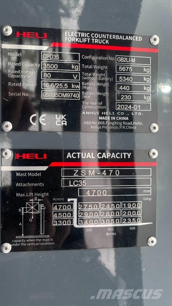 Heli CPD35-GB2LI-M Akumulátorové vozíky
