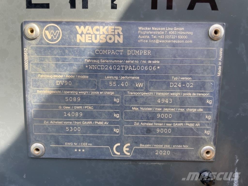 Wacker Neuson DV90 Vyklápěcí dempry