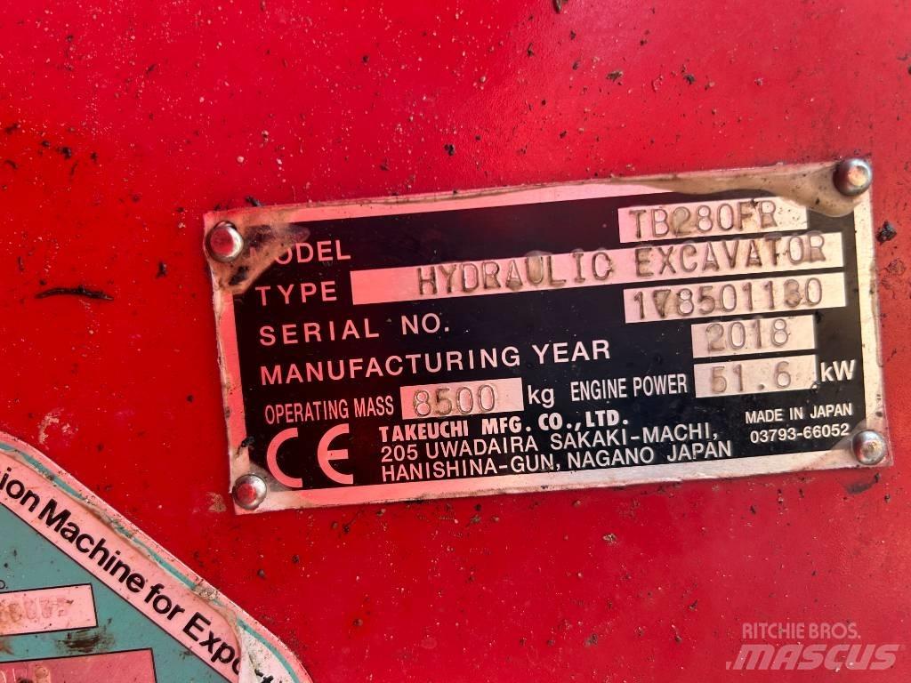 Takeuchi TB280FR Midi rýpadla 7t - 12t