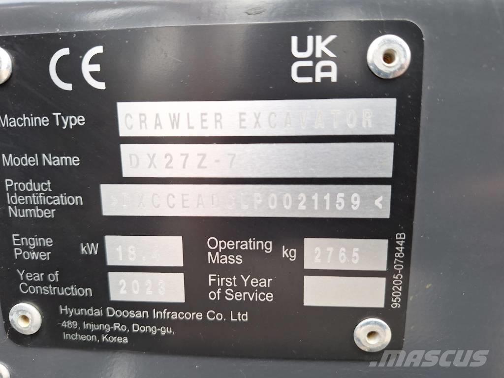 Develon DX 27 Z-7 Mini rýpadla < 7t