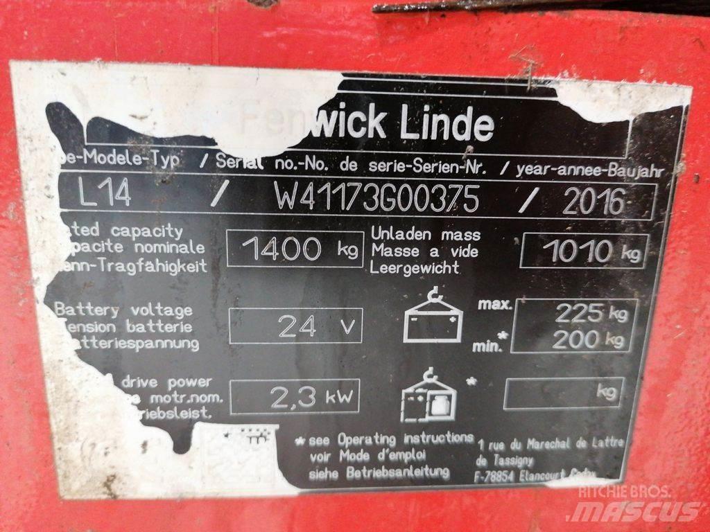 Linde L14 Ručně vedené vysokozdvižné vozíky