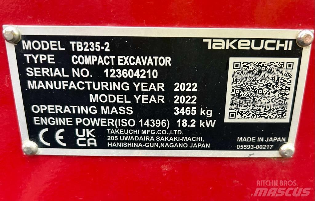 Takeuchi TB 235-2 V3 Mini rýpadla < 7t