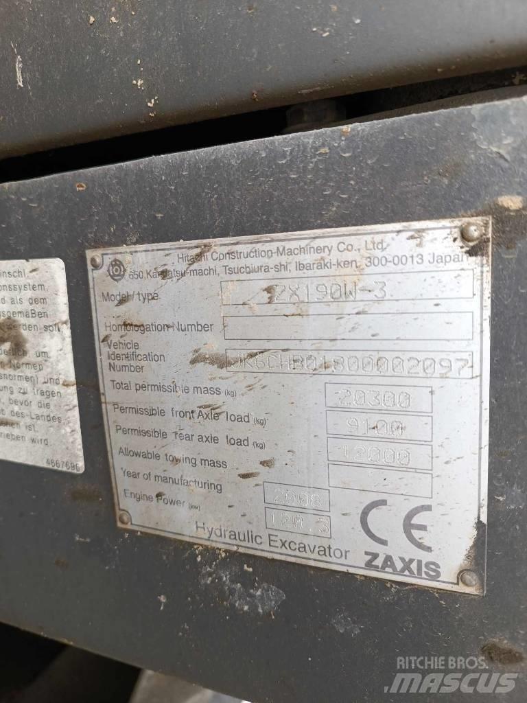 Hitachi ZX 190 W-3 Kolová rýpadla