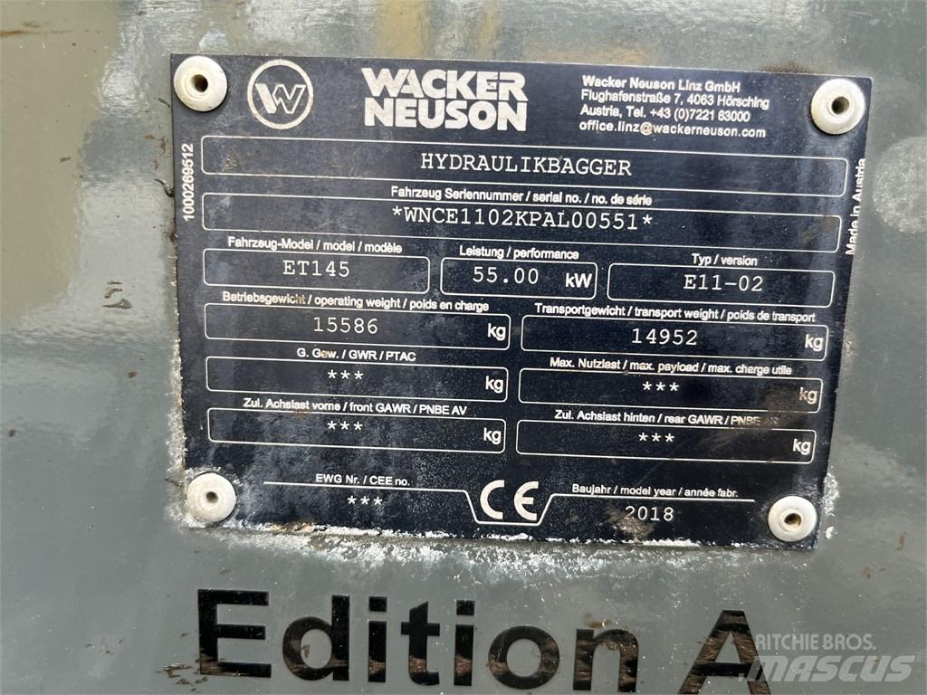 Wacker Neuson ET 145 Pásová rýpadla