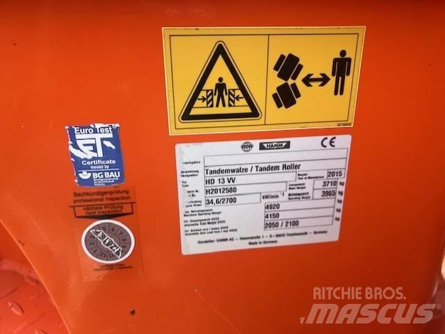 Hamm HD 13 VV, Vält Tandemové válce