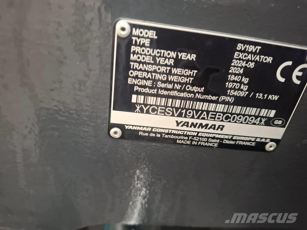 Yanmar SV 19 VT Mini rýpadla < 7t