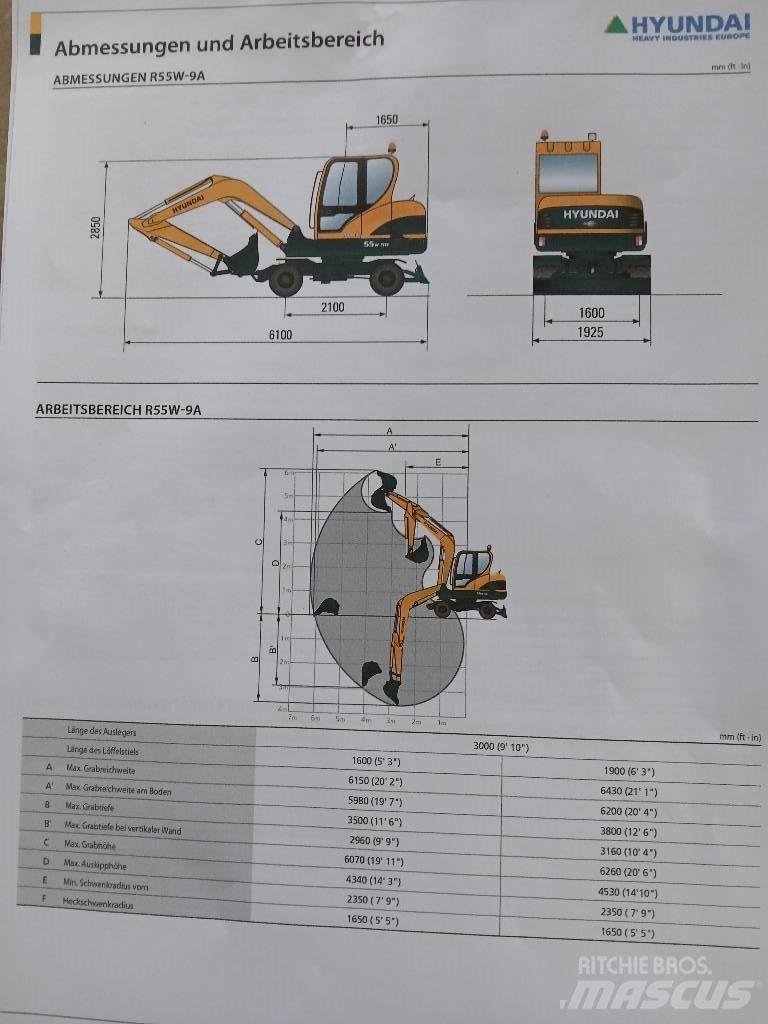 Hyundai 55W-9 Kolová rýpadla