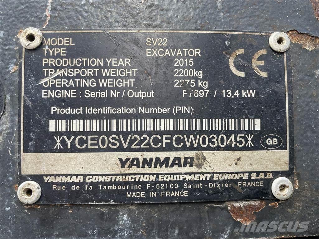 Yanmar SV22 Kolová rýpadla