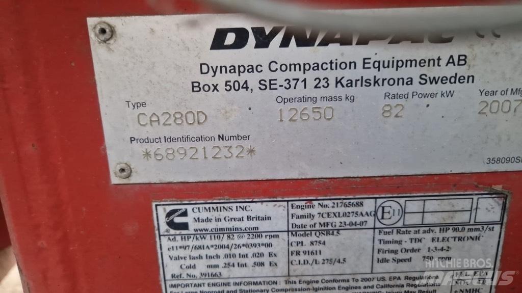 Dynapac Ca280d Tandemové válce