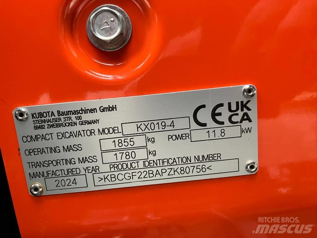 Kubota KX 019-4 Mini rýpadla < 7t