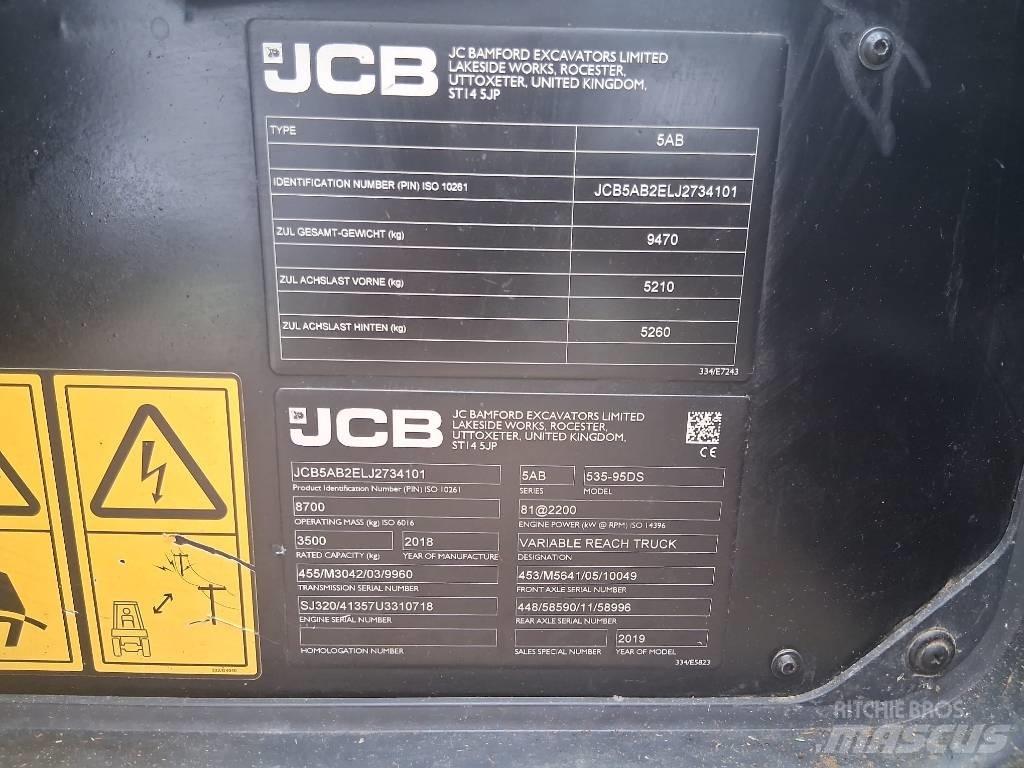 JCB 535-95 Teleskopické kolové nakladače