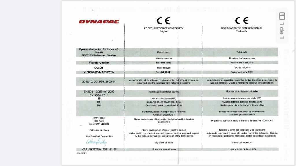 Dynapac CC 800 Plus Tandemové válce