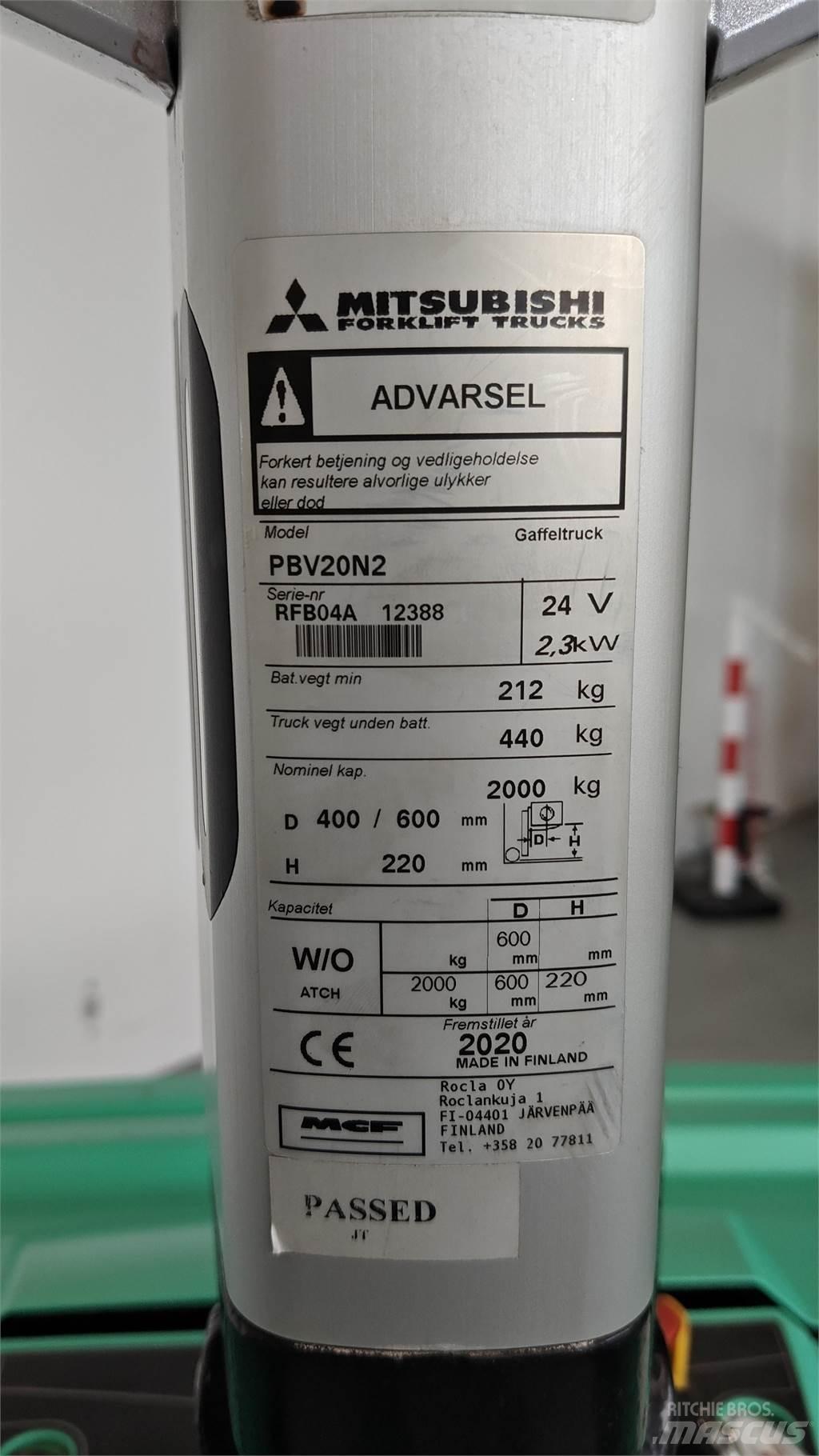 Mitsubishi PBV20N2 Další