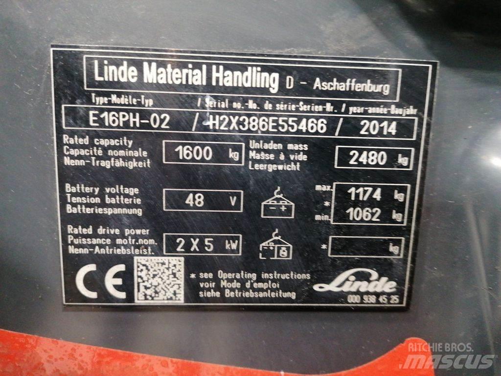 Linde E16PH-02 Akumulátorové vozíky