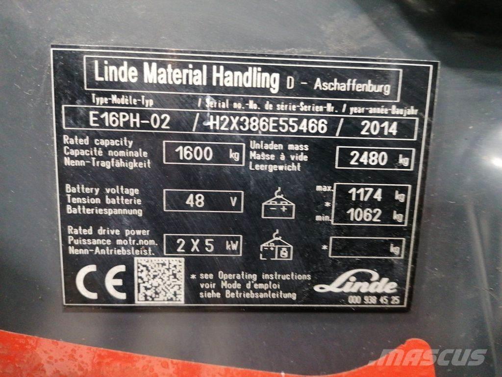 Linde E16PH-02 Akumulátorové vozíky