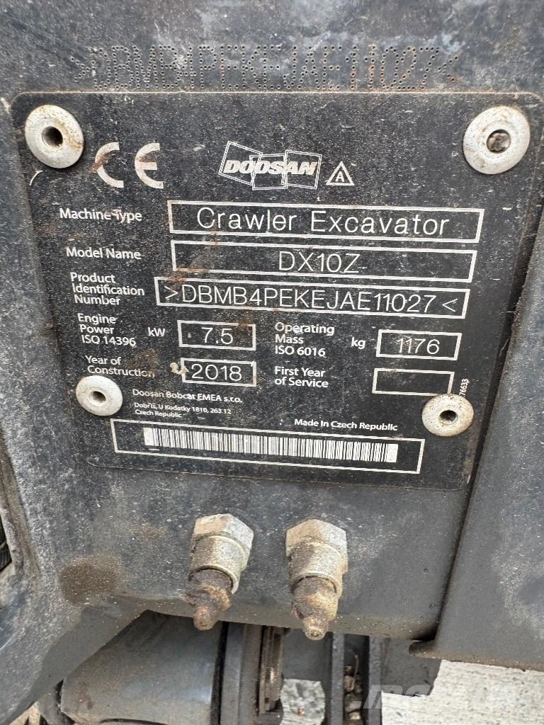 Doosan DX 10 Z Mini rýpadla < 7t