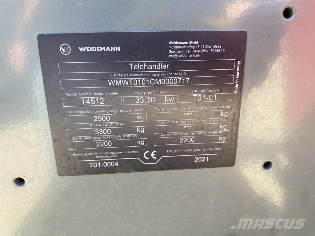 Weidemann T 4512 Teleskopické nakladače pro zemědělství