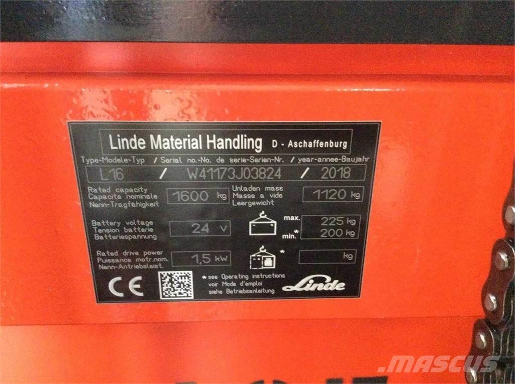 Linde L16 Samohybné vozíky