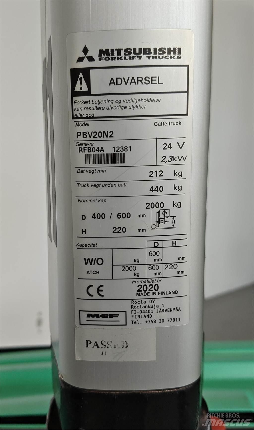 Mitsubishi PBV20N2 Další