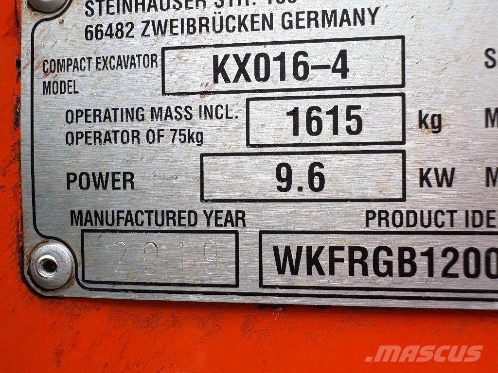 Kubota KX 016-4 Mini rýpadla < 7t