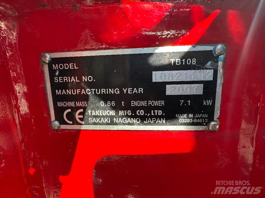Takeuchi TB 108 Mini rýpadla < 7t