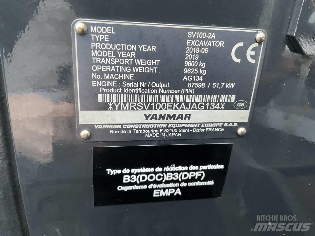 Yanmar SV100-2A Midi rýpadla 7t - 12t