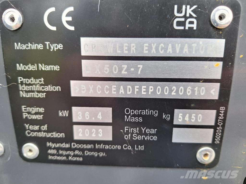 Develon DX 50 Z-7 Mini rýpadla < 7t