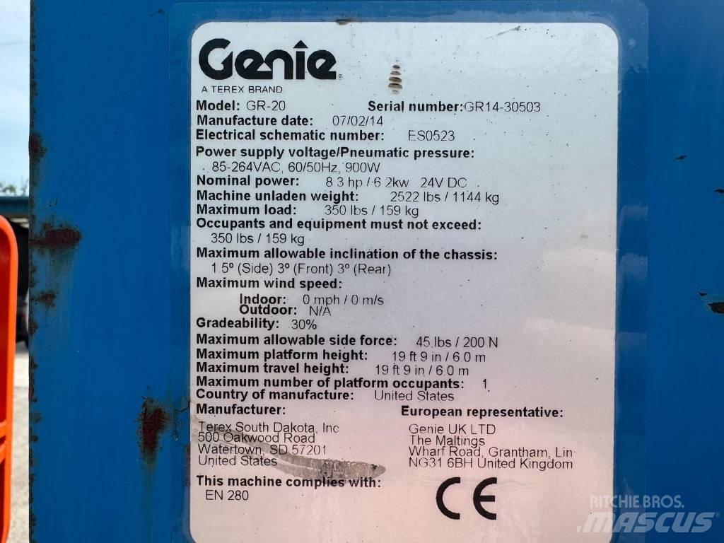 Genie GR 20 Vertikální sloupové výtahy