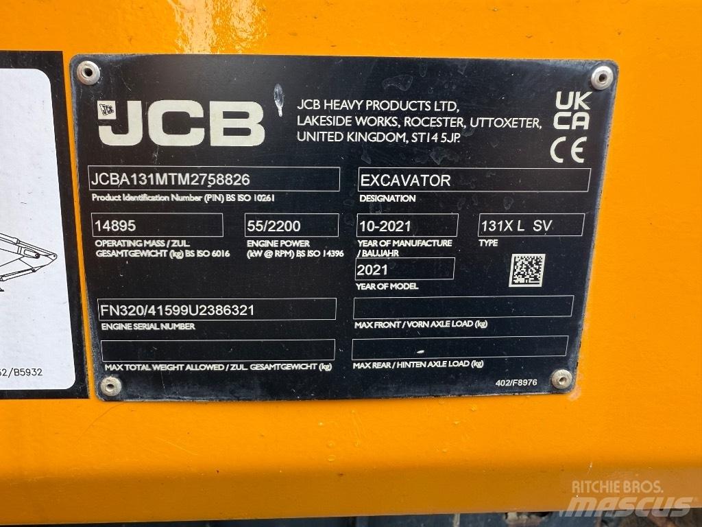 JCB 131X L SV Pásová rýpadla